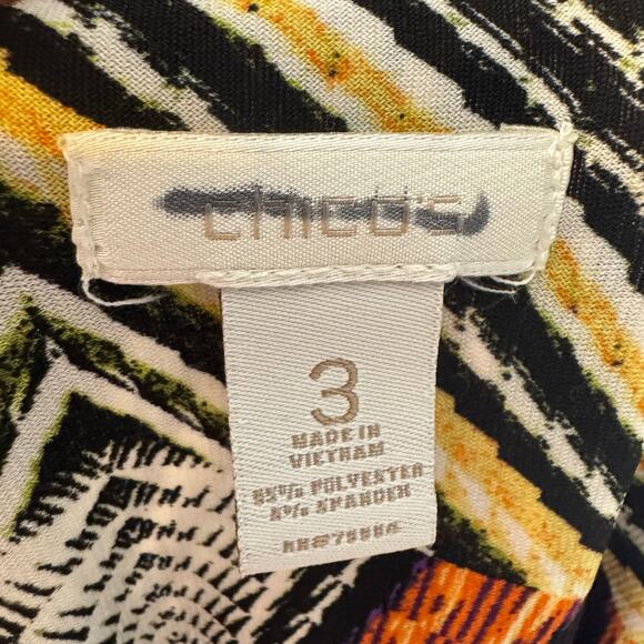 Chico's Size 3/XL Tribal Chevron Print Sleeveless Twist-Front Maxi Dress - Picture 4 of 7